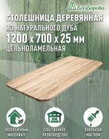 Столешница овальная массив дуба покрытая прозрачным маслом 1200 х 700 х 25