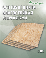 ОСП (OSB 3) плита влагостойкая 12 x 500 x 500 (4шт)