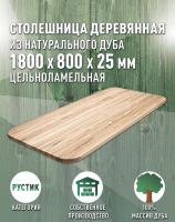 Столешница овальная дуб кат.Рустик цельная 1800 х 800 х 25