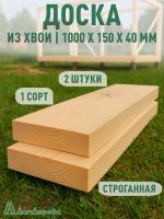 Доска строганная хвоя 1сорт 40 х150 х 1,0 (2шт)