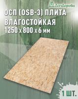 ОСП (OSB 3) плита влагостойкая 6 х 800 х 1250