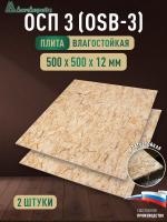ОСП (OSB 3) плита влагостойкая 12 x 500 x 500 (2шт)