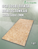 ОСП (OSB 3) плита влагостойкая 12 x 500 x 1250