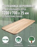 Столешница овальная дуб кат.Рустик цельная 1200 х 700 х 25