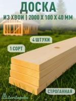 Доска строганная хвоя 1сорт 40 х100 х 2,0 (4шт)