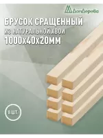 Брусок деревянный строганный хвоя 1сорт 20 х 45 х 1,0 (8шт)