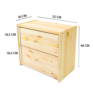 Тумба прикроватная  ИКЕА РАСТ  2 ящика 52х30х46