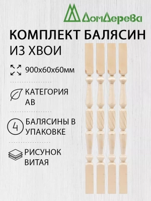 Балясина хв. 60 х 60 х 0,9 (4шт) витая