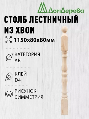 Столб хв. 80 х 80 х 1,1 - 1,2 симметрия