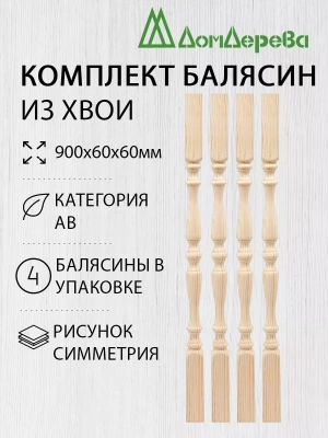 Балясина хв. 60 х 60 х 0,9 (4шт) симметрия