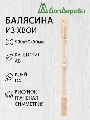 Балясина хв. 50 х 50 х 0,9 граненая симметрия