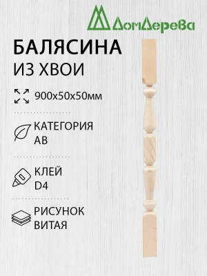 Балясина хв. 50 х 50 х 0,9 витая