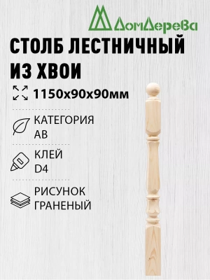 Столб хв. 90 х 90 х 1,1 - 1,2 граненый