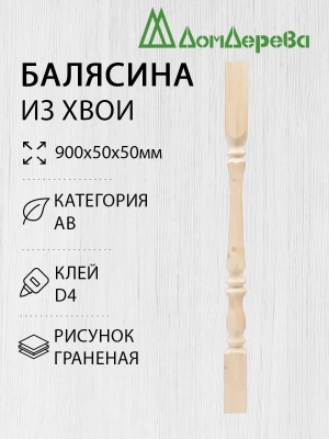 Балясина хв. 50 х 50 х 0,9 граненая