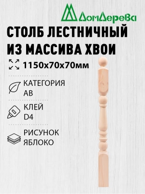 Столб хв. 70 х 70 х 1,1 - 1,2 яблоко