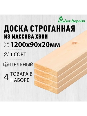 Доска строганная хвоя 1сорт 20 х 90 х 1,2 (4шт)